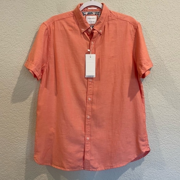 Denim & Flower Other - NWT Denim & Flower 100% Cotton Orange Button Down